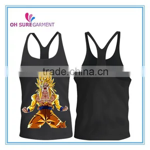 100% Cotton Mens Gym Singlet With GOKU Printing thumbnail-1