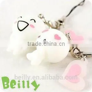 Lovely 3D Carton Embossed Logo Design Plastic Silicone Keychain thumbnail-2