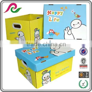 Carton Box With Plastic Handle Folding Box With Yellow Printing thumbnail-1