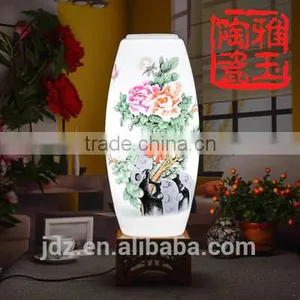 Chinese Porcelain Lamps Antique Ceramic Bamboo Lamp for Home Decoration Desk Lamp thumbnail-1