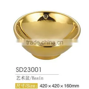 Golden Color Round Size of Washing Basin thumbnail-2