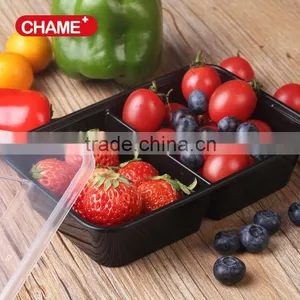 Prefer Black 3-Compartment Bento Box/Durable Plastic Lunch Boxes Sets thumbnail-3