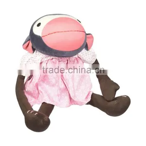 St Monkey Doll Plush With PU Material Pink Dress Toys for Girls thumbnail-1