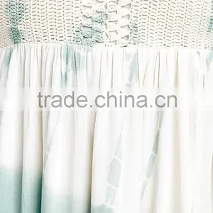 2016 Latest Fashion Dresses Short Crocheted Top Tie-dye Dress New Summer Dresses thumbnail-5