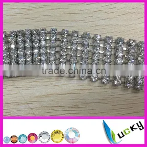 7rows High Quality Bling Decorative Multi Rows Crystal Rhinestone Loose Cup Chain for Dress Decoration thumbnail-2