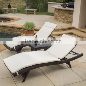 Synthetic Rattan Sunbed - Poly Rattan Outdoor Sun Lounger - Wicker Rattan Sun Lounger Furniture thumbnail-2