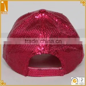 Adult Age Group 6 Panel Sports Style Plain Sequin Custom Baseball Caps thumbnail-2