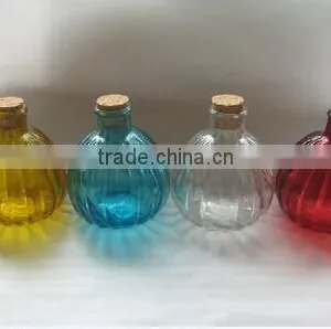 Color Printed Decorative Glass Bottle Aroma Diffuser Bottle With Cork thumbnail-1