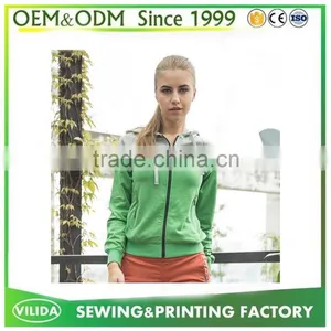 Factory Price 2016 High Quality Sport Winter Windproof Lady Full Zipper Blank Oversized Hoodie thumbnail-5