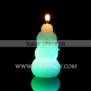 Snowman Shape Paraffin Wax Led Candle.colour Changing Led Wax Candle Wedding Decoration thumbnail-1
