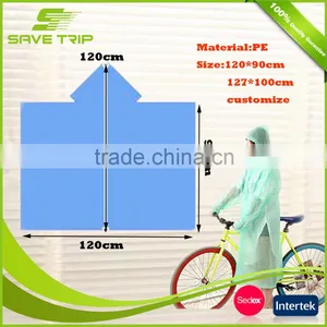 Promotional Disposable Emergency PE Disposable Plastic Rain Coat Poncho in Ball thumbnail-4