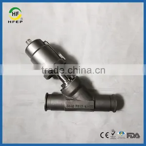Two Way Metal Head Clamp Pneumatic Control Angle Seat Valve thumbnail-1