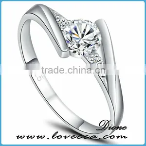 New Charms Cubic Zirconia 925 Sterling Silver Engagement Wedding Ring thumbnail-3