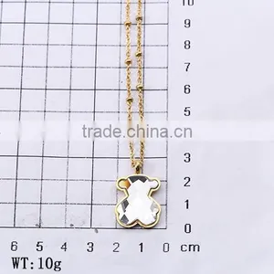 China Top Wholesale Fashionable Gold Chain White Big Charm Necklace With Bear thumbnail-6