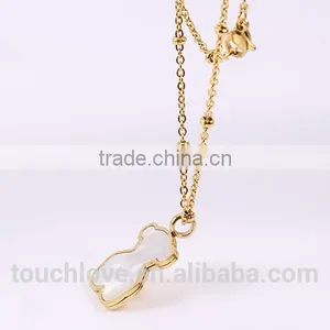 18k Gold Plated Latest Bear Design Custom Stainless Steel Necklace , Fashion Pendant Necklace ,Joyas En Acero Inoxidable thumbnail-4