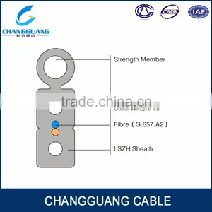 China Cable Manufacturer Changguang Armored Fiber Optic Cable Ftth FRP G652d Self Supporting Bow Type Drop Cable thumbnail-3