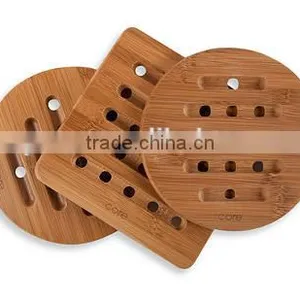 2015 NEW Totally Weddding Gift Kitchen Set of 3 Bamboo Wood Tableware Trivet Coaster Placemat Set thumbnail-1