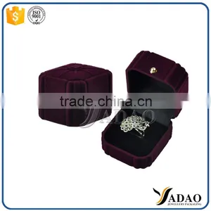Unique High Quality Purple Custom Velvet Jewelry Boxes Ring Packaging thumbnail-4