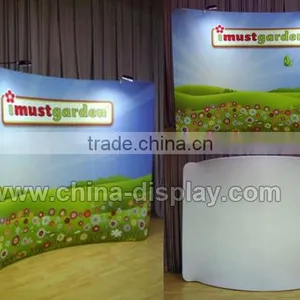 Most Popular Curve Back Wall Booth Display Tension Fabric Display thumbnail-2