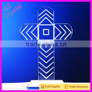 Jesus 3D Laser Engraving Crystal Cross Standing thumbnail-5