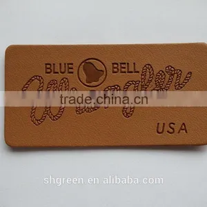 Washable Debossed Branded Leather Patch,fake Leather Label for Jeans thumbnail-5