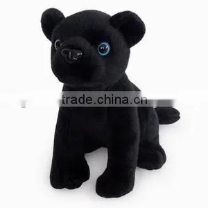 Factory Wholesale Realistic Sitting Black Panther Plush Toy Stuffed Plush Jungle Animal Toy Plush Black Panther Soft Toy thumbnail-1