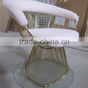 Warren Platner Style Wire Chair Golden Wire Chair thumbnail-1