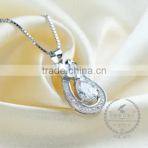 925 Sterling Silver Water Drop Zircon Creative Pendant Necklace Fashion Women Necklace Supplies 6360450 thumbnail-2