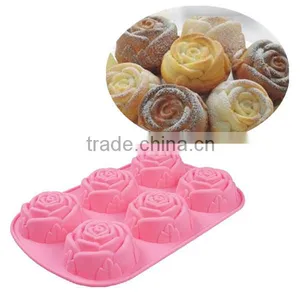Unique Rose Shape Food Grade Silicone Soap Candle Chocolate Jelly Cake Mold thumbnail-2