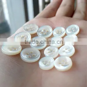 18L,14L Hign Class Mans Shirt Buttons Collar Buttons in White Mother of Pearl thumbnail-1