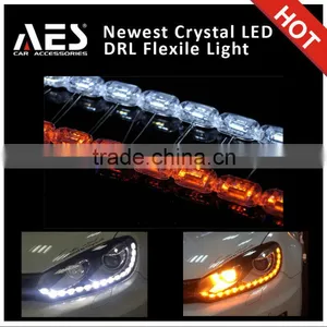 AES New S8 Crystal LED DRL for Car Headlight Angel Eye White-yellow A2 A3 thumbnail-1