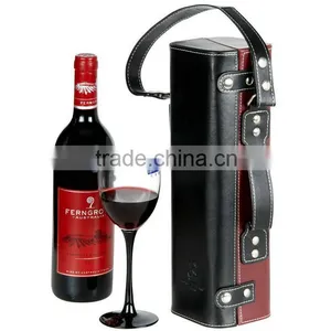 Wholesale Custom PU Leather Single Bottled Wine Box, Black Beautiful Gift Box thumbnail-2