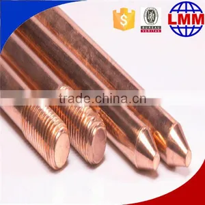 Electrical Pure Threaded Copper Bonded Ground Rod thumbnail-1