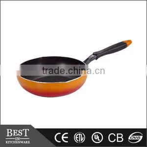 Non Stick Orange Saucepan the Wear Resistant Non Stick Double Bottom Deep Frying Pan thumbnail-1