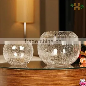 Handmade Crackle Round Colored Glass Fish Bowl thumbnail-1