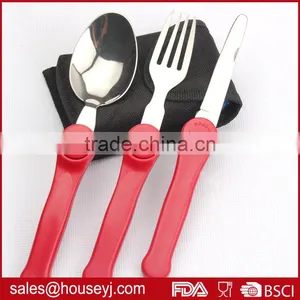 Picnic Tableware Folding Camping Tool Portable Stainless Steel Fork Outdoor Tableware Spoon & Knife thumbnail-1