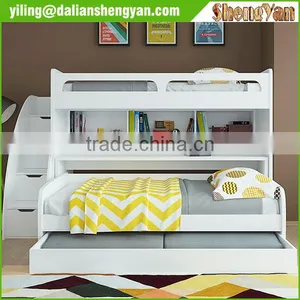 Twin Over Twin Bunk Bed With Trundle and 4 Drawers thumbnail-6