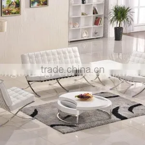 Lounge Chair White Cowhide Leather PU Barcelona Chair Replica BY0401 thumbnail-6