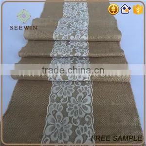 2017 Hot Sell Burlap Lace Table Runner thumbnail-1