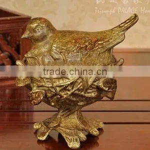 European and American Style Antique Bird's Nest Resin Bird Shape Jewelry Box thumbnail-1