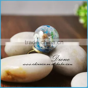 DIY Handmake Real Dried Flower Clear Glass Globe Ring thumbnail-5