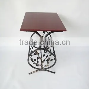 Metal Leaf Design Magazine Coffee Table Square Tea Table thumbnail-2