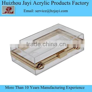 Wholesale Fashion Custom Print Women Pvc Plastic Lucite Elegant Transparent Clear Acrylic Clutch Bag thumbnail-3