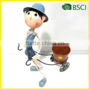 2015 Special Desing Boy Planter Cart Flower Pot for Home Decoration thumbnail-1