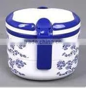 Portable Two Layers Oval Lunch Box With Lock thumbnail-1