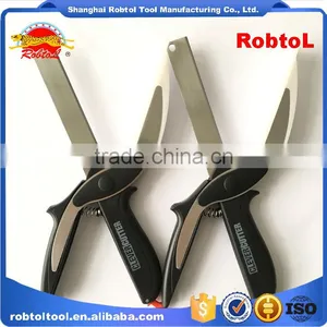 2 in 1 Kitchen Clever Scissors Shears Multi Function Clever Cutter Food Choppers Smart Knife Board Vegetable Slicer thumbnail-3