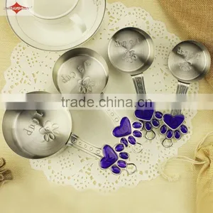 ZY-L1022 4pcs Stainless Steel Measuring Cup Set With Lovely Doggy Footprints Handle thumbnail-1