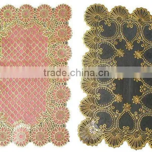 Golden Colored Crochet Table Mat thumbnail-1