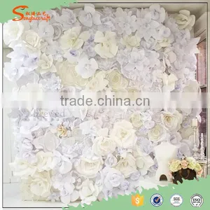Artificial Flower for Wall Decoration/ SongTao 20160802 Wholesale Rose Flower Wall Artificial White Flower Wedding thumbnail-3