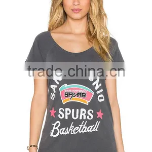 Wholesale Custom Organic Cotton Printed t Shirt Women thumbnail-1